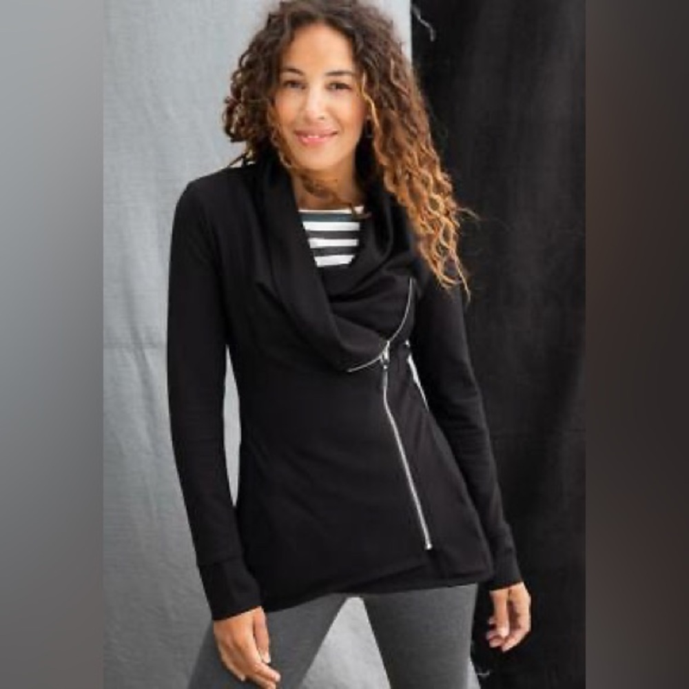 Matilda Jane Just Imagine Laia Ponte Black Full Zip Jacket - Size XL